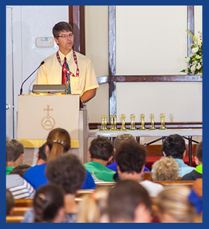 Man speaking during a sermon